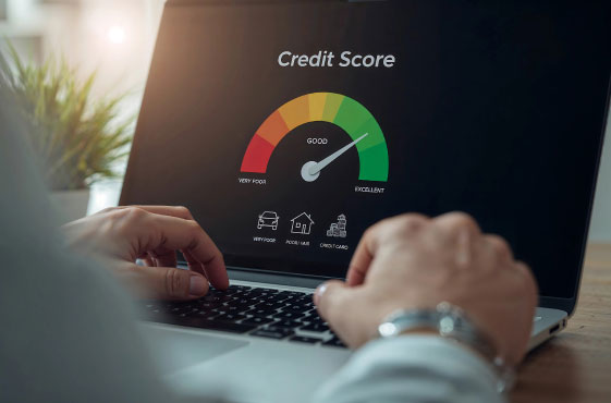 Understanding and Improving Your Credit Score A Guide to Financial Health Almodovar Financial logo featuring a geometric hexagon pattern in shades of blue and gray.